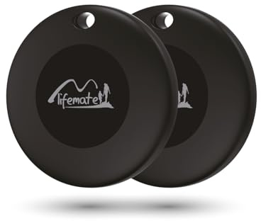 Lifemate Life Tag Duo Schlüsselfinder (2er Pack) Bluetooth Tracker Keyfinder kompatibel mit iOS & Android, für Apple „Wo ist?“ & Google „Mein Gerät Finden“, Smart Tag für Schlüssel, Tasche, Geldbörse