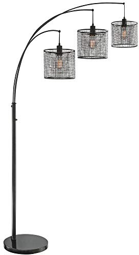 Lite Source 3-LITE Arch LAMP, Black/MESH Metal Shade, E27 Vintage 40Wx3 LS-83019