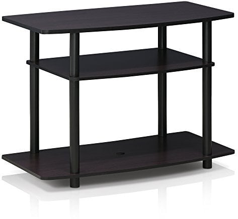 Furinno No Tools 3-Tier Entertainment Center Stand, TV Stands, TV Unit, TV Shelf, Dark Walnut