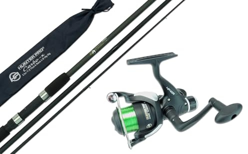 Hunter Pro 11ft Carbon Coarse Fishing Combo: Match Rod & Reel | 3-Piece 220g Carbon Blank, HP40R Rear Drag Reel, Pre-Spooled 6lb Line, 5.1:1 Gear Ratio, Ceramic Line Guides
