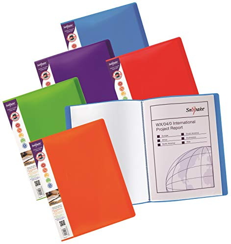 Snopake A4 Rainbow Display Book 24 Pockets - Rainbow Assorted [Pack of 5] Ref: 15808