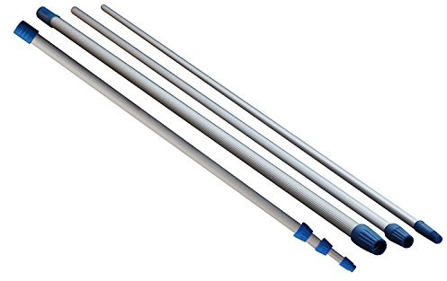 GEVENIT Asta TELESCOPICA Manico ALLUNGABILE in Alluminio 4,50 Metri (3 sezioni da 1,50 mt) Leggero con TERMINALE
