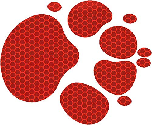 UvV Eddy Dackelpfote Reflektoren Aufkleber Sticker (4 Stück) Reflexfolie Set zur Sicherungs-Markierung selbstklebend und hochreflektierend (Rot (RA2))