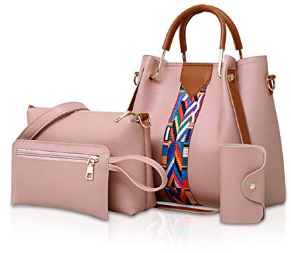 NICOLE & DORIS Borse donna Borse a spalla da donna Borse a tracolla Borse da 4 pezzi per donna Borse a tracolla Rosa
