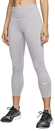 Nike Damen Epic Lux Crop Tights, Atmosphere Grey/Reflective Silver, S
