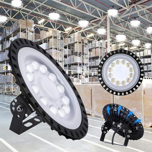 Bikuer LED Industrielampe UFO, 50W LED Hallenleuchte Industrial Hallenbeleuchtung Werkstattbeleuchtung Kronleuchter, Abstrahlwinkel 120° 6000-6500K