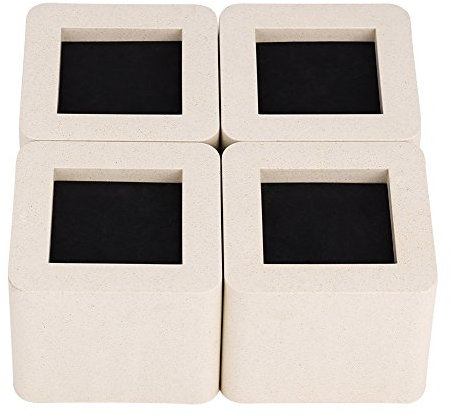 Solido alzata per mobili, 4 pezzi, 10.5 x 10.5 x 8.5 cm, in ceramica di plastica simulata per letto, set di alzate per mobili per il letto e per il sollevamento dei piedi del montante, colore beige