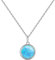 KristLand Moonlight Kette Damen Erstellt Weißer Opal Anhänger aus Sterlingsilber mit Anhänger kreisförmig Kreis Form Geschenk für Frauen/Mädchen/Hochzeiten/Party 16MM Blau Opal