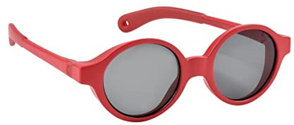 BÉABA, Lunettes de soleil pour bébé 9-24 mois, Protection 100% UV - CAT 3, Protection Latérale, Confort Optimal, Branches ajustables 360°, Coquelicot