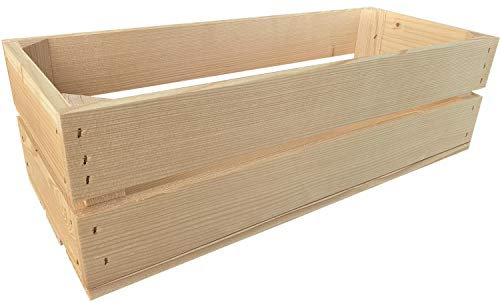 Holzkiste Groß Aus Holz - massive Weinkisten Vintage 50 x 20 x 15 cm - Holzbox Für Aufbewahrung, Holzregal - Robuste Obstkisten & Apfelkisten - Deko Kiste Für Küche, Wohnzimmer - Kiste Natur