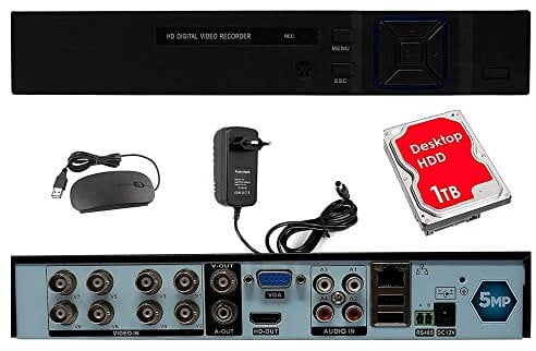 DVR 8 CANALI CON HARD DISK 1 TERA IBRIDO 2 MPX 5 IN 1 P2P CON USCITA VIDEO BNC COMPATIBILE CON TUTTE LE TELECAMERE