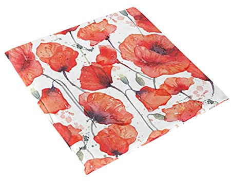 Mnsruu Stuhlkissen, Motiv: rote Mohnblüten, Ölgemälde, Memory-Schaum-Pads für Zuhause, Küche, Esszimmer, Büro, Stühle, Autositze, 40 x 40 x 3 cm