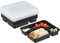 Relaxdays Set 10 Fiambreras Plástico, Recipientes con Tapa, 4 Compartimentos, 1000ml, para Microondas, Negro