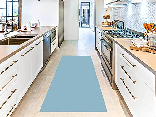 Oedim Alfombra Color Liso Azul Claro Habitaciones, Moqueta PVC, Suelo vinílico, Decoración del Hogar, Suelo de Protección