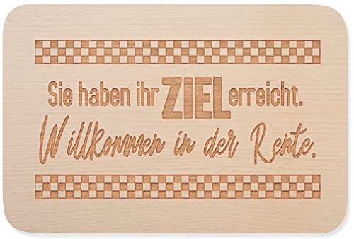 JUNIWORDS Frühstücksbrettchen, Sie haben ihr Ziel erreicht. Willkommen in der Rente, Holzbrett Frühstücksbrett Holzbrettchen
