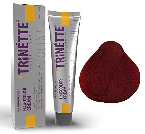 Trinette Profesional No 8.66 Rojo Granate Crema Colorante Permanente para el Cabello 100 ml – Tonos rojos intensos; reflejos profundos; alta cobertura; calidad de salón duradera