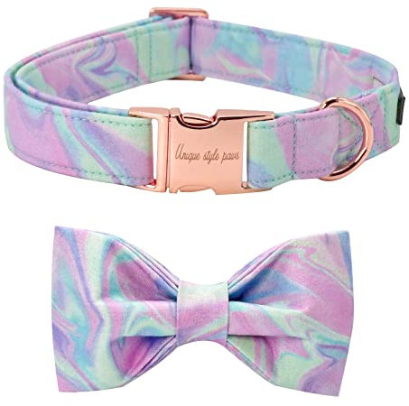 Unique style paws Hundehalsband, weiches Hundehalsband mit Fliege, strapazierfähiges Hundehalsband mit Schleife verstellbares Hundehalsband für kleine mittelgroße Hunde