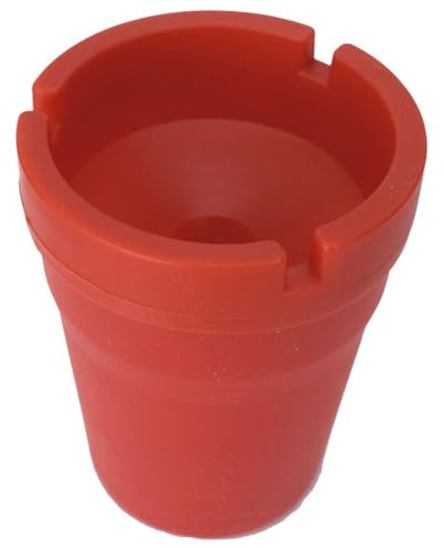 Aschenbecher windsicher mit Aschebehälter für drinnen und draußen kompakt, Farbe:rot