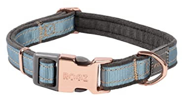 Rogz Dog Urban Classic Hundehalsband, Türkis mit Mond, Größe M