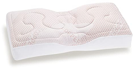 Fabe | Ideal Position Kissen mit Strickbezug, mittel- bis hoch, Nackenkissen zum Schlafen, Kissen für Bett, weiche und hypoallergene Füllung, 75 x 45 cm