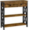 Yaheetech Mueble Entrada Recibidor Mesa de Consola de 3 Niveles Mesa Recibidor Auxiliar de Industrial Rústica para Sofá Pasillo 80 x 29,5 × 81cm