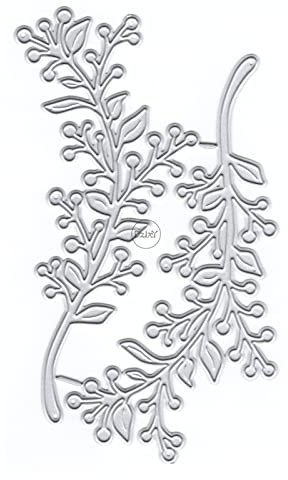 DzIxY Blätter Zweige Wildfrucht Metall Stanzformen für Kartenherstellung Prägepapier Stanzformen Sets Album Scrapbooking Vorlagen Schablonen Aufbewahrungstaschen