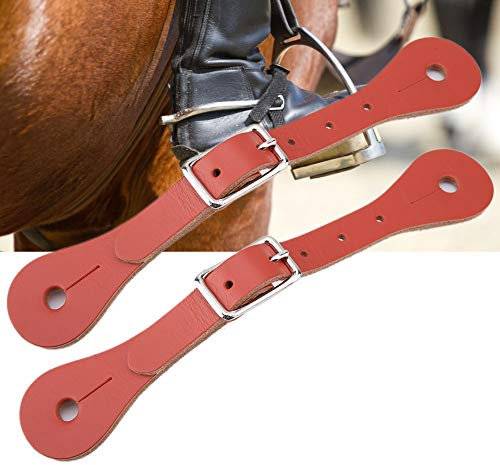 Akozon Reitsport-Sporenriemen aus Echtem Leder, Verstellbare Schnalle, Handgefertigt und Elegantes Design Zum Reiten (Braun)