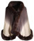 ZLYC Damen Winter Kunstpelz Poncho Cape Strick Schal Stola Warm Cardigan(Dip Dye Braun)