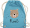 Turnbeutel Rucksack - Süßer Bär I Bären I Bärenmotiv I Bear - Unisize - Hellblau - personalisierte geschenke kinder kindergarten wechselbeutel teddy name sporttasche personalisierter junge