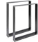 Magnetic Mobel Lot de 2 Pieds de Table en métal pour Bureau, Table à Manger, Pieds de Meubles, Support de Table, Patins de Table, 50 x 100 cm, Acier Brut avec Vernis Transparent - Profil 8 x 2 cm