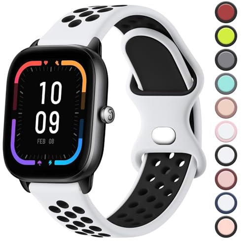 Oumida für Amazfit GTS 4 Mini Armband/Amazfit GTS 2 Mini Armband/GTS 4/GTS 3/GTS 2/GTS 2e für Damen Herren, 20mm Silikon Ersatzarmband Atmungsaktives Wasserdichtes Sport Armbänder für Amazfit Bip 3