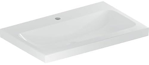 Geberit iCon Light Waschtisch, 75 cm x 48 cm, mit Hahnloch, ohne Überlauf,501835, 501.835.00.5, Farbe: Weiß