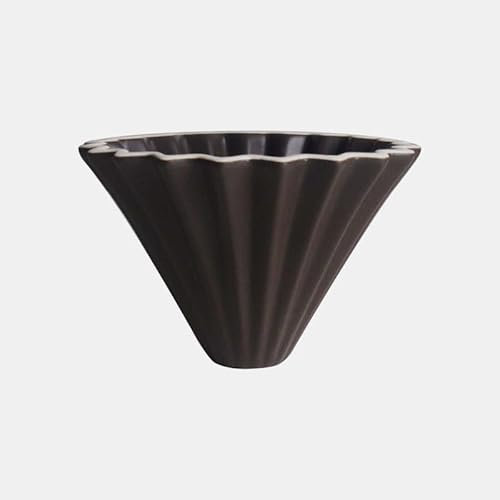 Goodening Origami Filter Cup,Ceramic Pour Over Coffee Maker, Non-Electric Pour Over Coffee Dripper, Easy Manual Brew Maker, Single Cups Porcelain for Home, Cafe, Camping, Coffee Gifts (Coffee)