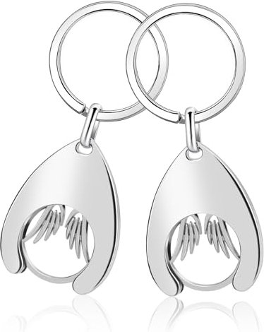 Jeton de Caddie, 2 Pièces Porte Clef Ailes d'Ange, Déclencheur de Chariot de Supermarché (Ailes)