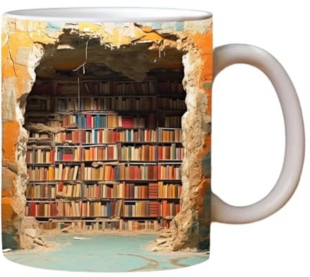 Deger 3D-Bücherregal-Tasse, 325 Ml – eine Bibliotheksregal-Tasse, Bibliotheks-Bücherregal-Tasse, Kaffeetasse für Buchliebhaber, Kreatives Raumdesign 6, Einfach zu Verwenden
