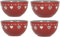 Anytime Set of 4 Red Ceramic 450ml Heart Design Cereal Bowls. Microwave and Dishwasher Safe