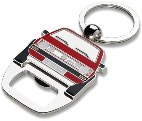 Volkswagen 3A3087010 Porte-clés avec décapsuleur Golf 1 GTI Rouge/Noir/Argent 54,5 x 39 x 3,6 mm Zinc moulé, noir/rouge, ca. 54,5 x 39 x 3,6 mm