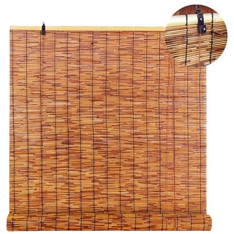 ORANGES 100cm Wide Bamboo Shades Roman Roller Blinds Partition Privacy Roll Up Window Shades 110cm 80cm 60cm Bamboo Woven Blinds for Outdoor Patio Balcony Kitchen