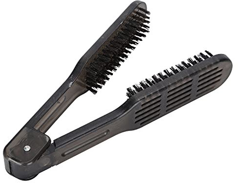 Peigne à Lisser Brosse à Cheveux Double Face Brosse à Pince Antistatique Brosse à Lisser Double Face Poignée Ergonomique Brosse à Lisser les Cheveux