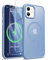 ORETECH für iPhone 12 Hülle mit 2 Stück Schutzfolie, Magnetische Durchscheinende Matt Handyhülle iPhone 12 Kompatibel mit Mag-Safe,Magnetisch Hülle für iPhone 12/12 Pro Sierra Blau