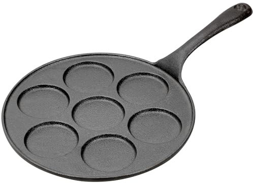 Warmiehomy Gusseisen Pancake Pfanne Induktion 7 Löcher - Antihaft Spiegeleipfanne Pfanne Für Eier - Crepe Eier Pfannkuchenpfanne Maker,23cm