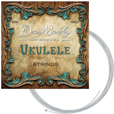 Dean Markley Juego de cuerdas para ukelele de concierto, 8502, cuerdas de ukelele de concierto bajo G, ofrece un tono clásico de concierto que dura, fabricado en Estados Unidos, calibre 028-028
