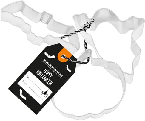 Anniversary House Halloween 3 Piece Cookie Cutter Set, Stainless Steel, Halloween Cookie Cutters, Ghost, Pumpkin and Bat Biscuit Cutters, K0010