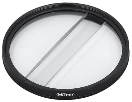 62mm Double Split Diopter Filter,Anti Oil Coating Layer Double Split Diopter Glass Lens Filter,Blur Zoom Center Filter for SLR Cameras Special Effect Filter