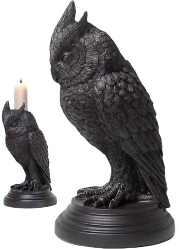 Lpitoy Gothic Kerzenständer, Gothic Eule Figur Kerzenhalter Kerzenständer, Gothic Home Decor Halloween Kerzenständer Dekoration