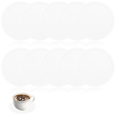 10 STK Silikon Weiß Untersetzer für Gläser Ø9cm - Glasuntersetzer, Getränkeuntersetzer, Coasters, Tassenuntersetzer