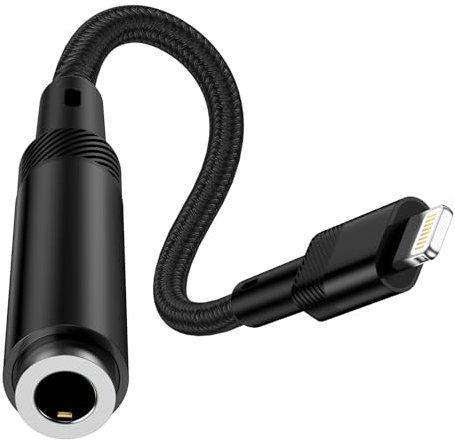 Adapter Kopfhörer Auf iPhone,Lightning auf 3,5 mm Kopfhöreranschluss,Anrufen Lightning auf Klinke HiFi Kopfhörer Adapter Audio Adapter Dongle Kompatibel mit iPhone 14 13 12 11 X XS MAX XR 8 Plus i Pad
