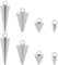 HOBBIESAY 8 Stück 4 Größen Edelstahl Kegelanhänger Mit Spike Perlen Silberfarbene Spike Perlenanhänger Vintage Kegelform Baumelnde Charms Für DIY Armbänder Ohrringe Halsketten Schmuckherstellung
