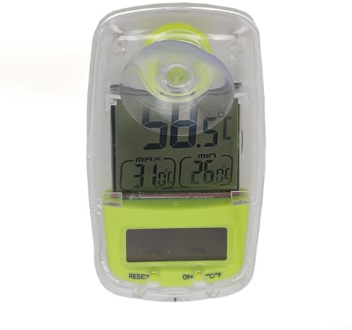 Gartenthermometer, Solar Saugnapf Fenster LCD Bildschirm Elektronische Digitalanzeige Thermometer Solarthermometer für Gärten, Gewächshäuser, Gemüsegrundstücke