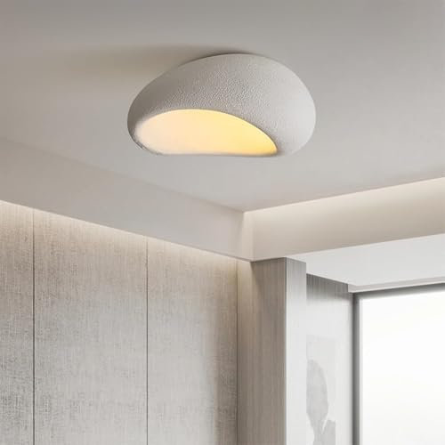 XinZe Moderne Einfache Deckenleuchte E27 Wabi-sabi Flush Mount Deckenlampe Lampenschirm Aus Polyethylen Japanischer Stil Heimdekoration Beleuchtung Für Schlafzimmer Wohnzimmer Kücheninsel(20cm)